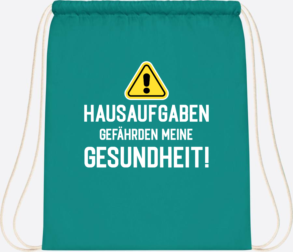 Turnbeutel Einschulung - Hausaufgaben gefährden Gesundheit - Emerald