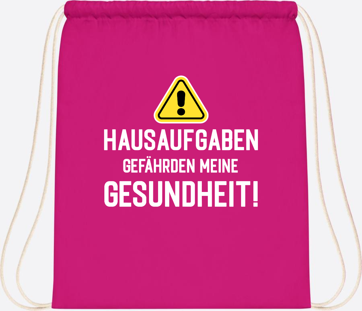 Turnbeutel Einschulung - Hausaufgaben gefährden Gesundheit - Fuchsia