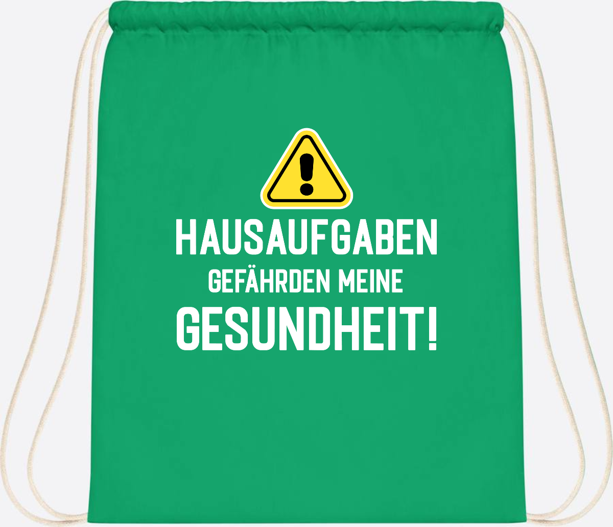 Turnbeutel Einschulung - Hausaufgaben gefährden Gesundheit - Kelly Green