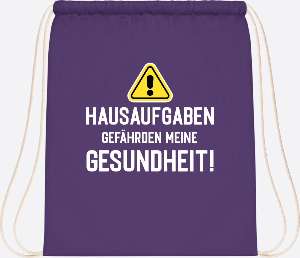 Turnbeutel Einschulung - Hausaufgaben gefährden Gesundheit - Purple
