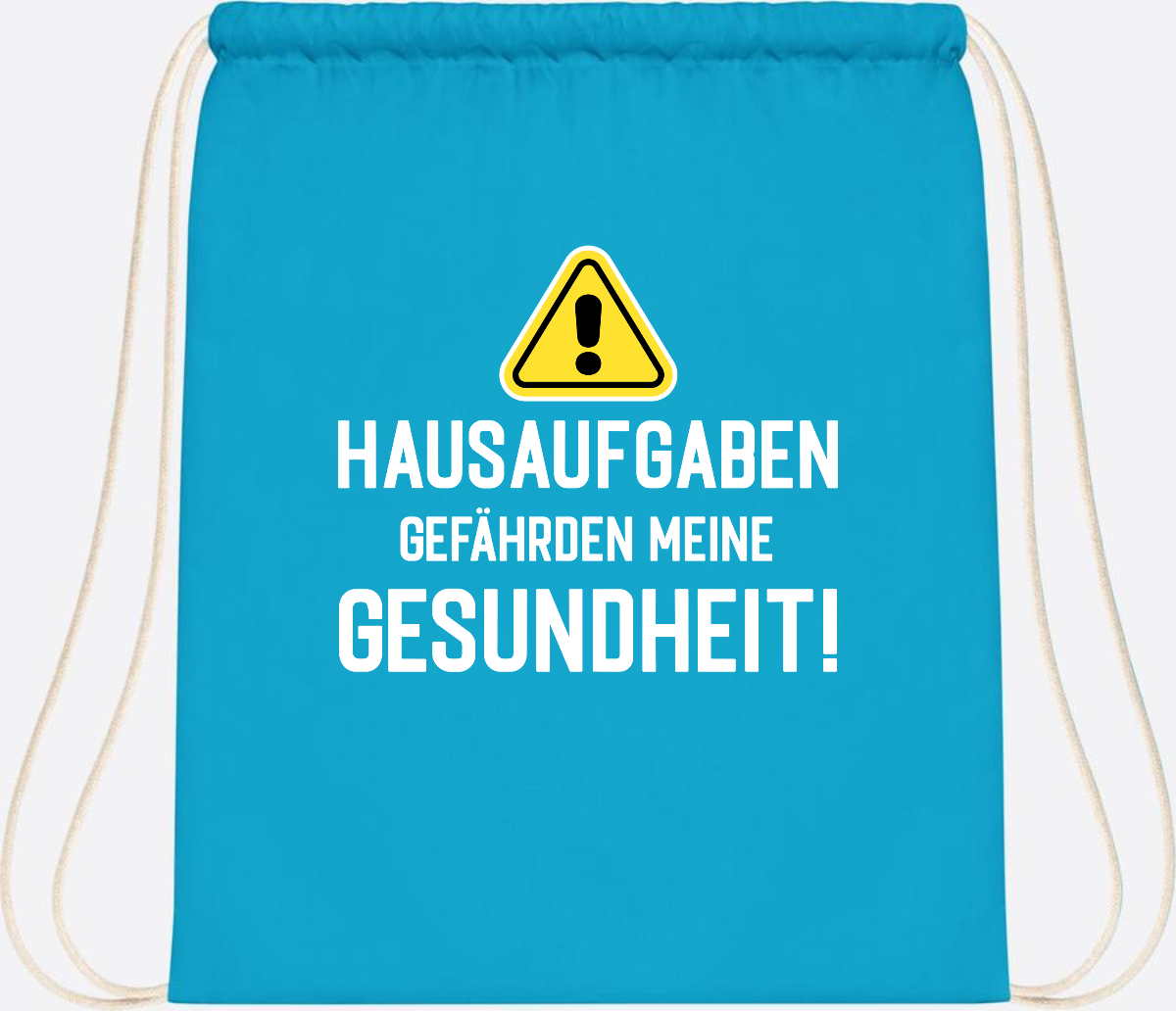 Turnbeutel Einschulung - Hausaufgaben gefährden Gesundheit - Surf Blue