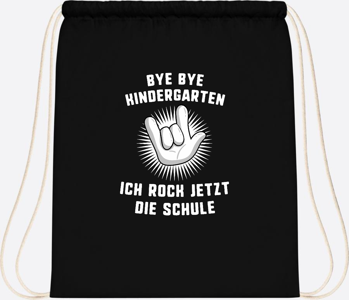Turnbeutel Einschulung: Ich rock jetzt die Schule mit Name - Black