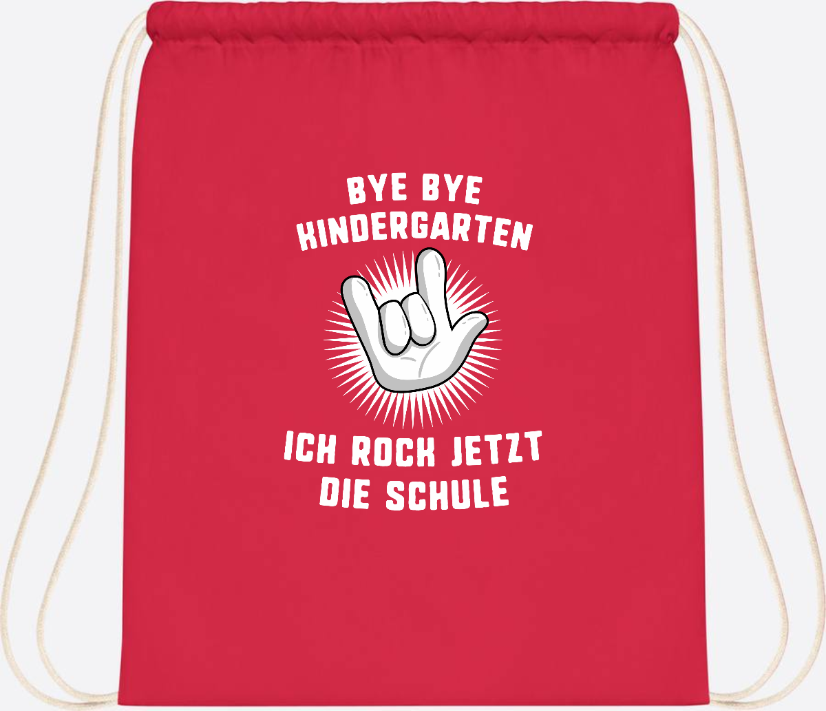 Turnbeutel Einschulung: Ich rock jetzt die Schule mit Name - Bright Red