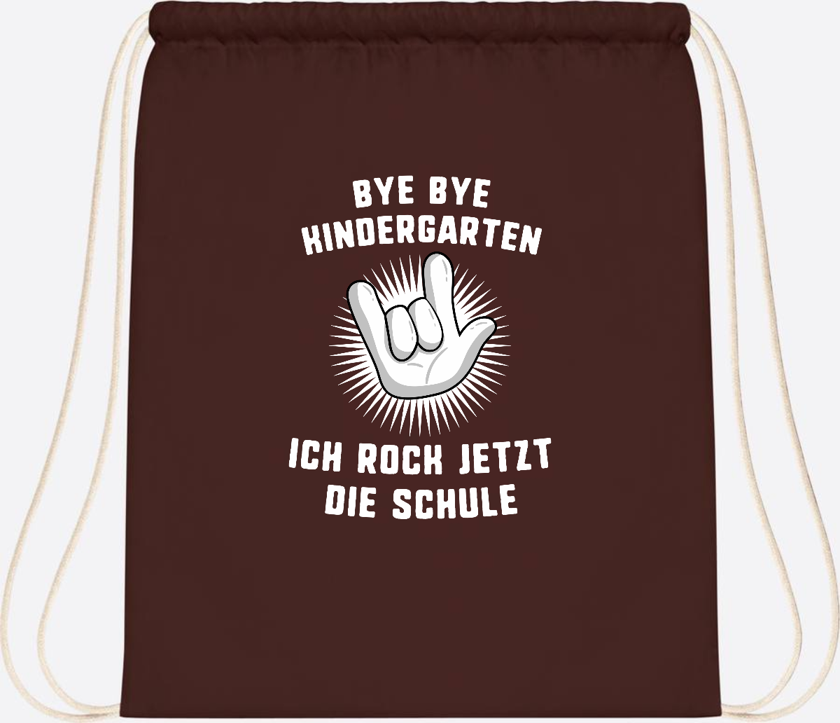 Turnbeutel Einschulung: Ich rock jetzt die Schule mit Name - Chocolate
