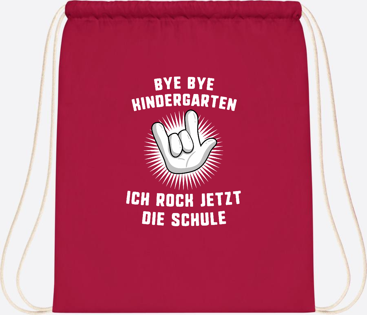 Turnbeutel Einschulung: Ich rock jetzt die Schule mit Name - Classic Red