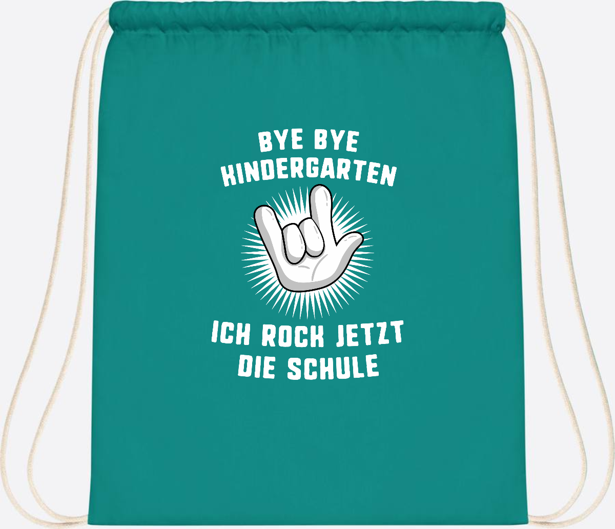 Turnbeutel Einschulung: Ich rock jetzt die Schule mit Name - Emerald