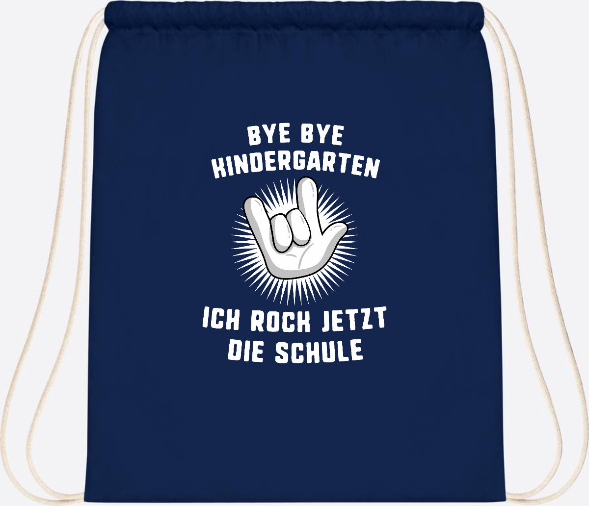 Turnbeutel Einschulung: Ich rock jetzt die Schule mit Name - French Navy