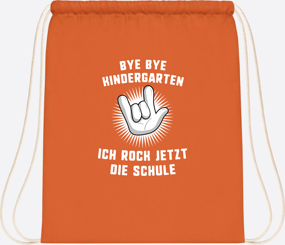 Turnbeutel Einschulung: Ich rock jetzt die Schule mit Name - Orange