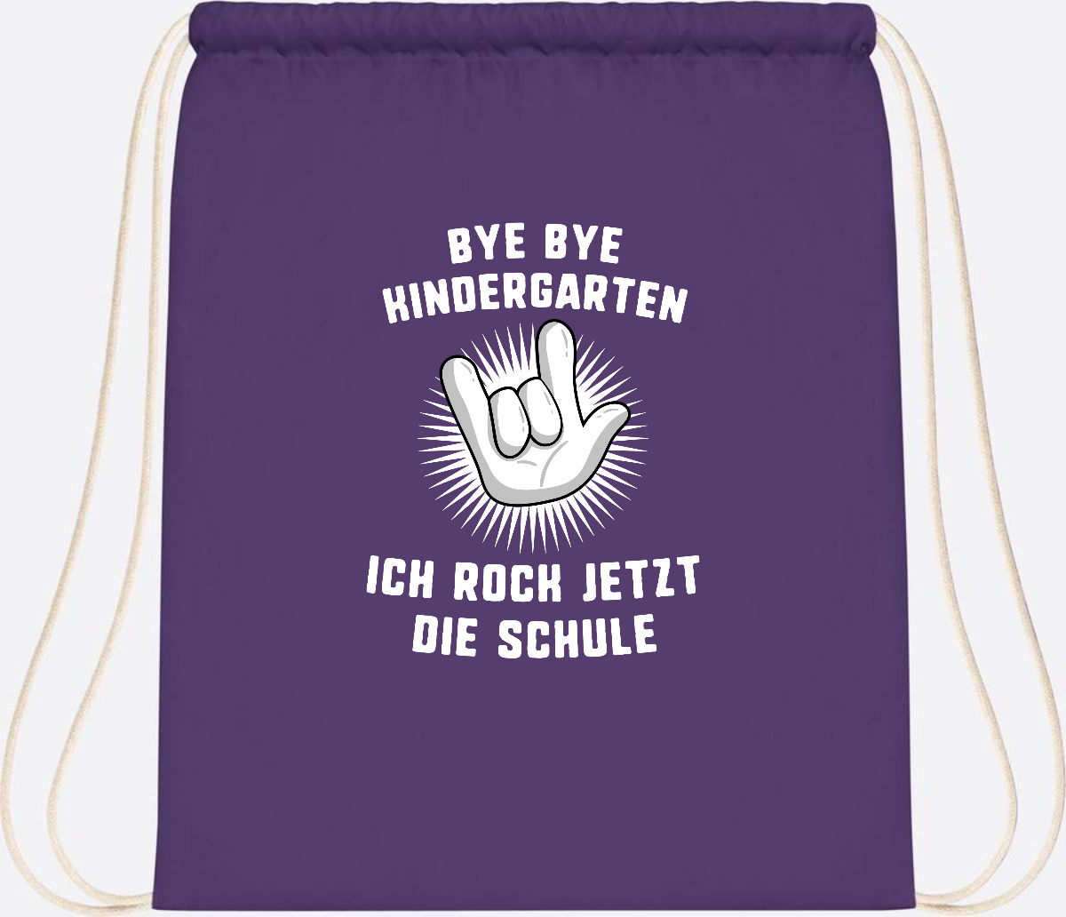 Turnbeutel Einschulung: Ich rock jetzt die Schule mit Name - Purple