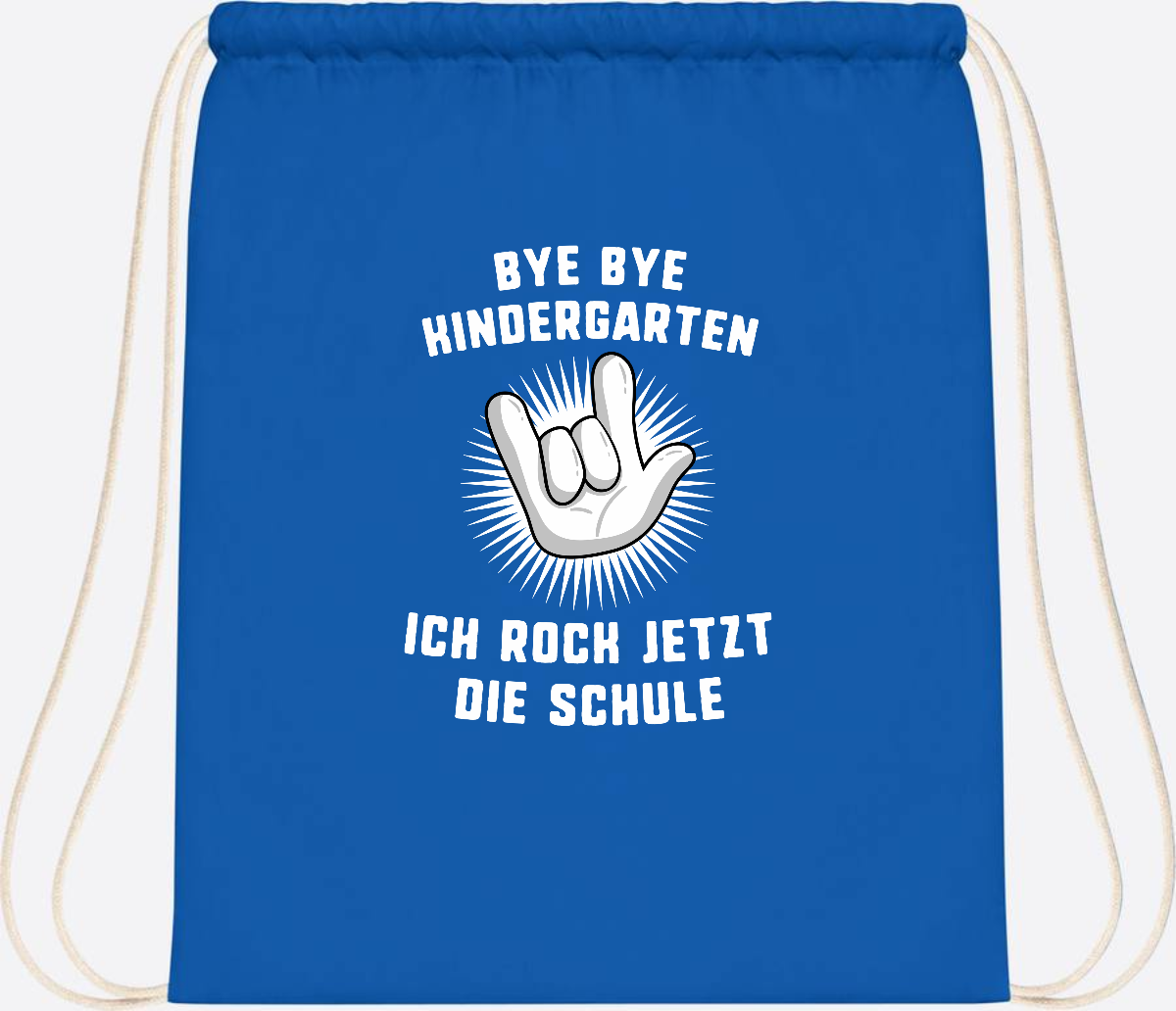 Turnbeutel Einschulung: Ich rock jetzt die Schule mit Name - Sapphire Blue