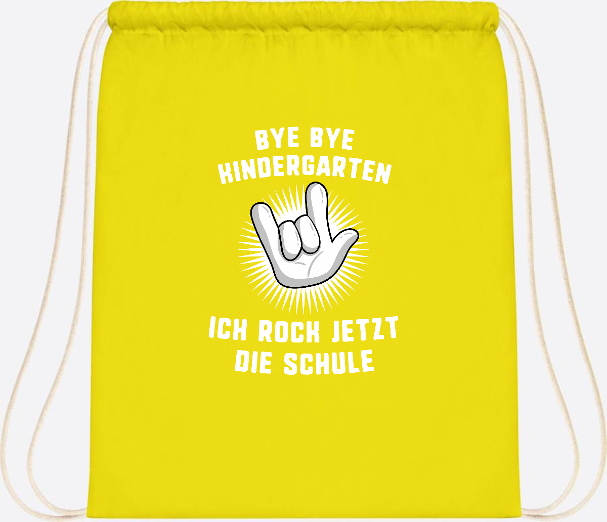 Turnbeutel Einschulung: Ich rock jetzt die Schule mit Name - Yellow