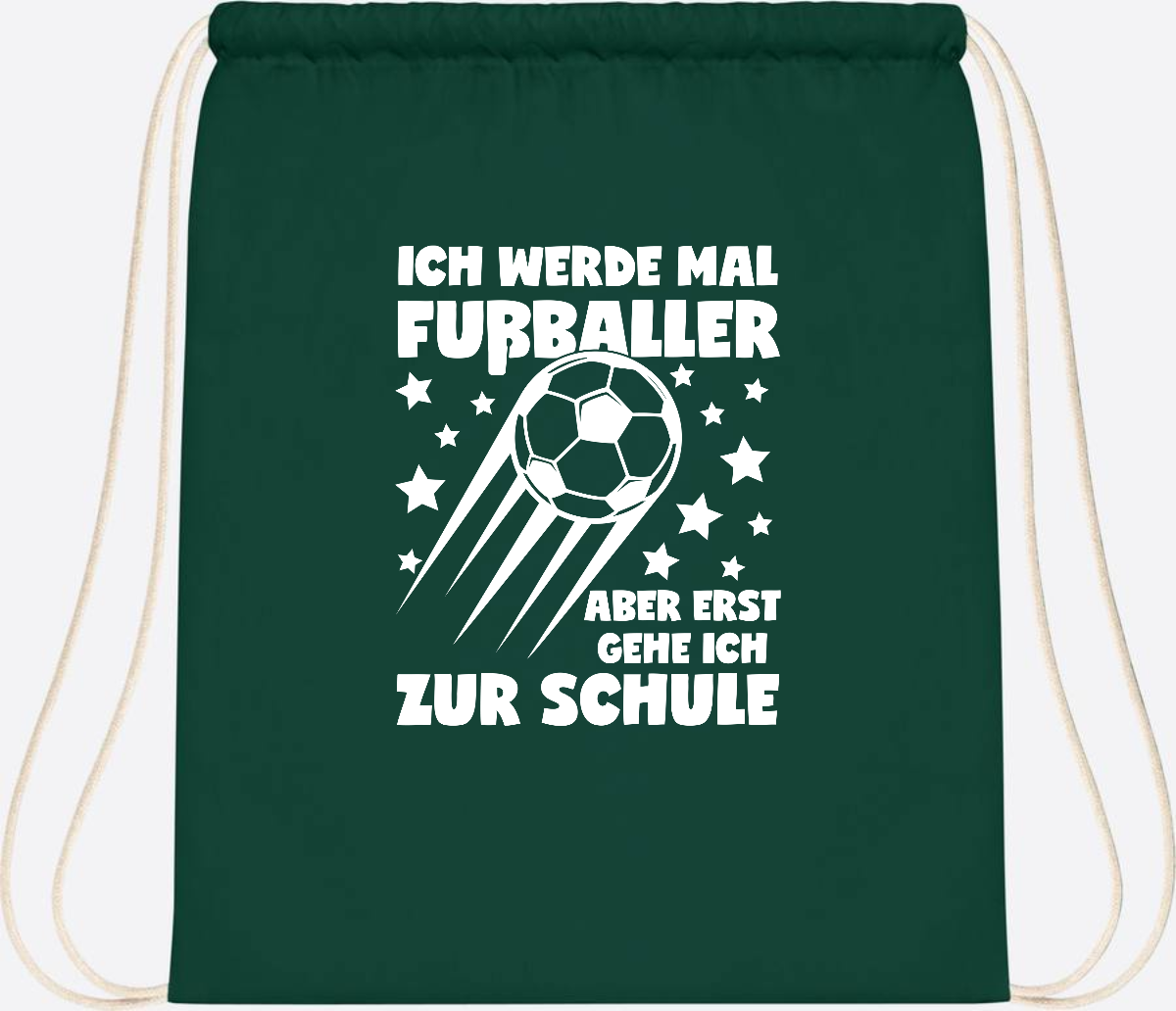 Turnbeutel Einschulung: Ich werde Fußballer – mit Wunschname - Bottle Green