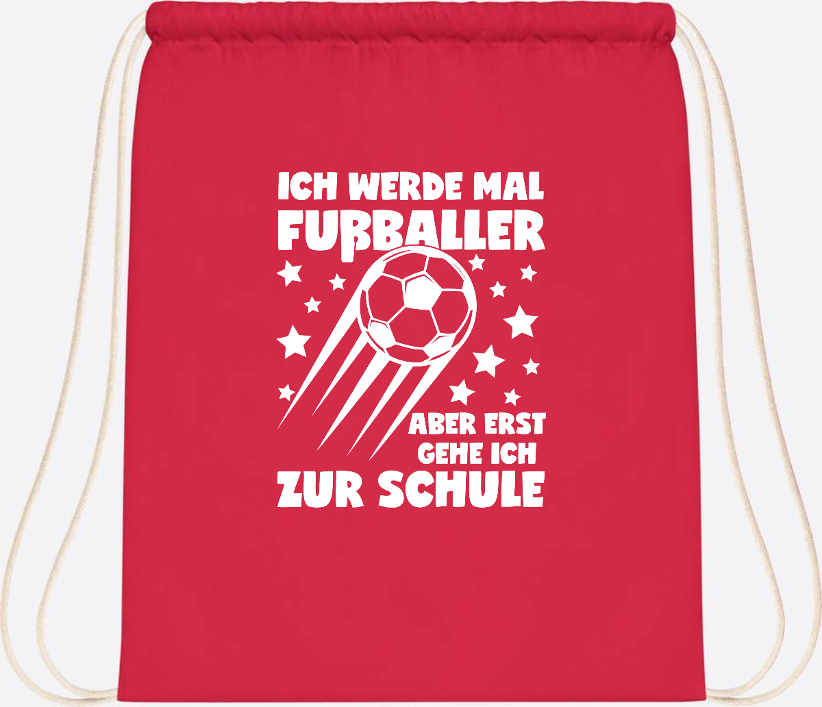 Turnbeutel Einschulung: Ich werde Fußballer – mit Wunschname - Bright Red