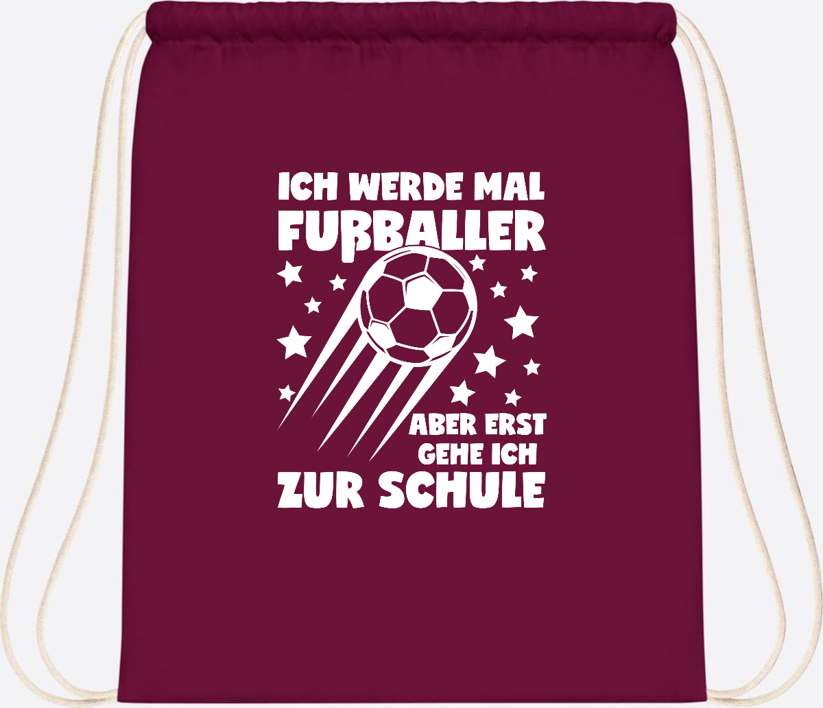 Turnbeutel Einschulung: Ich werde Fußballer – mit Wunschname - Burgundy
