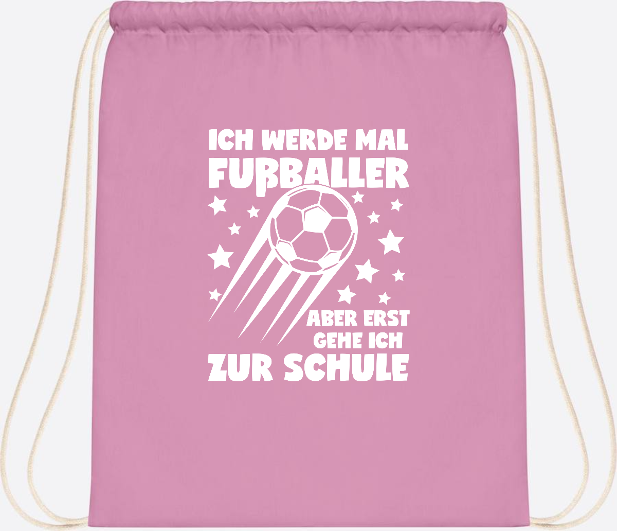 Turnbeutel Einschulung: Ich werde Fußballer – mit Wunschname - Classic Pink/White