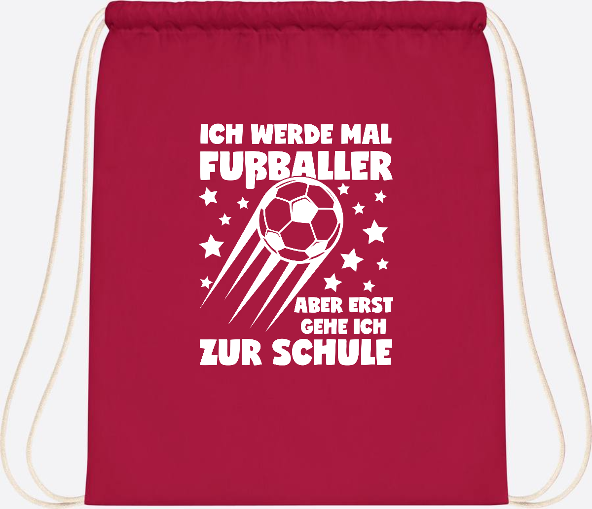 Turnbeutel Einschulung: Ich werde Fußballer – mit Wunschname - Classic Red