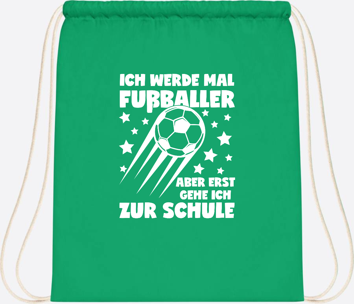 Turnbeutel Einschulung: Ich werde Fußballer – mit Wunschname - Kelly Green