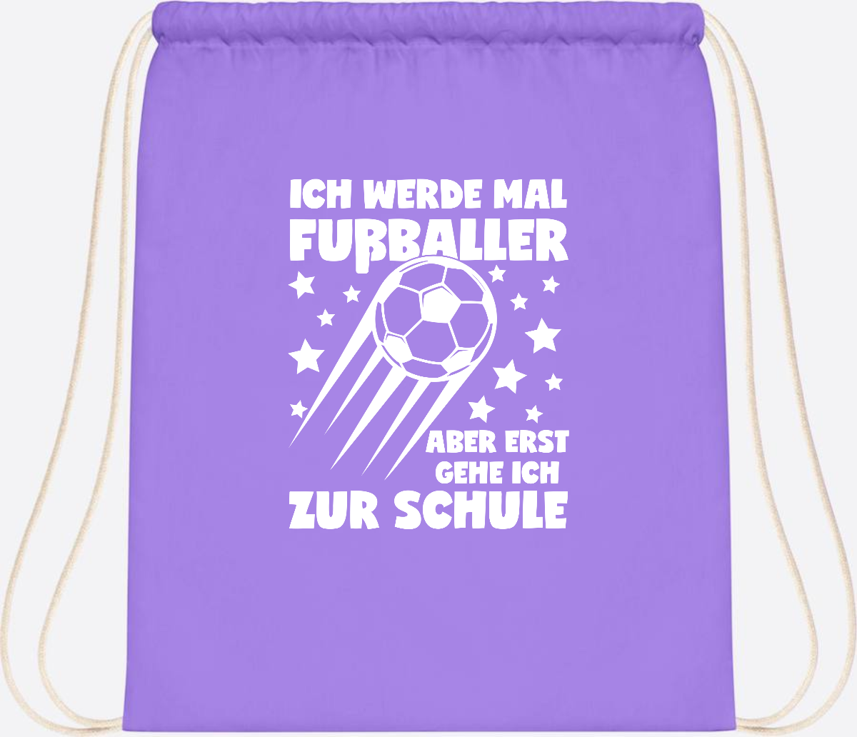 Turnbeutel Einschulung: Ich werde Fußballer – mit Wunschname - Lavender/White