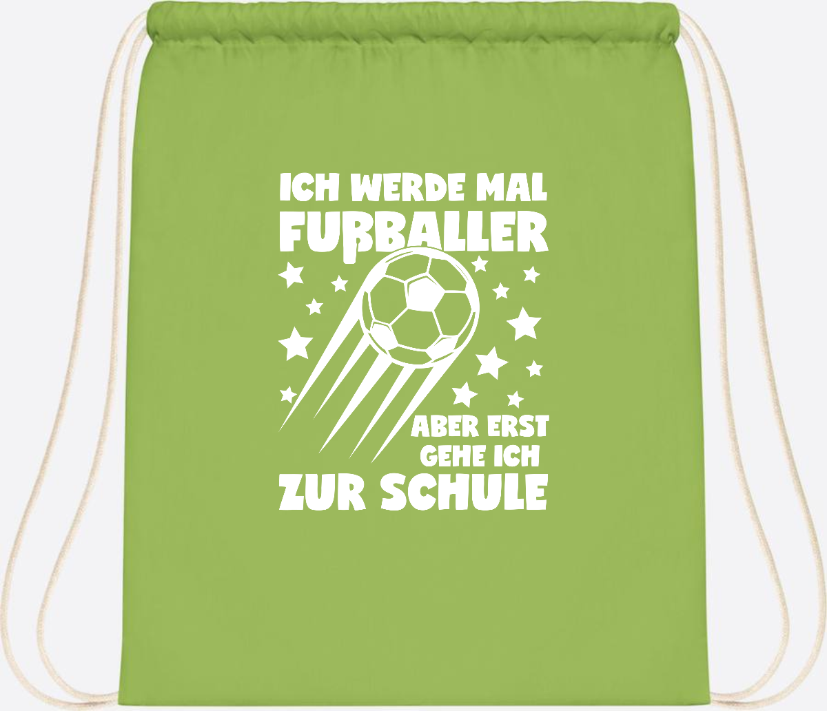 Turnbeutel Einschulung: Ich werde Fußballer – mit Wunschname - Lime Green