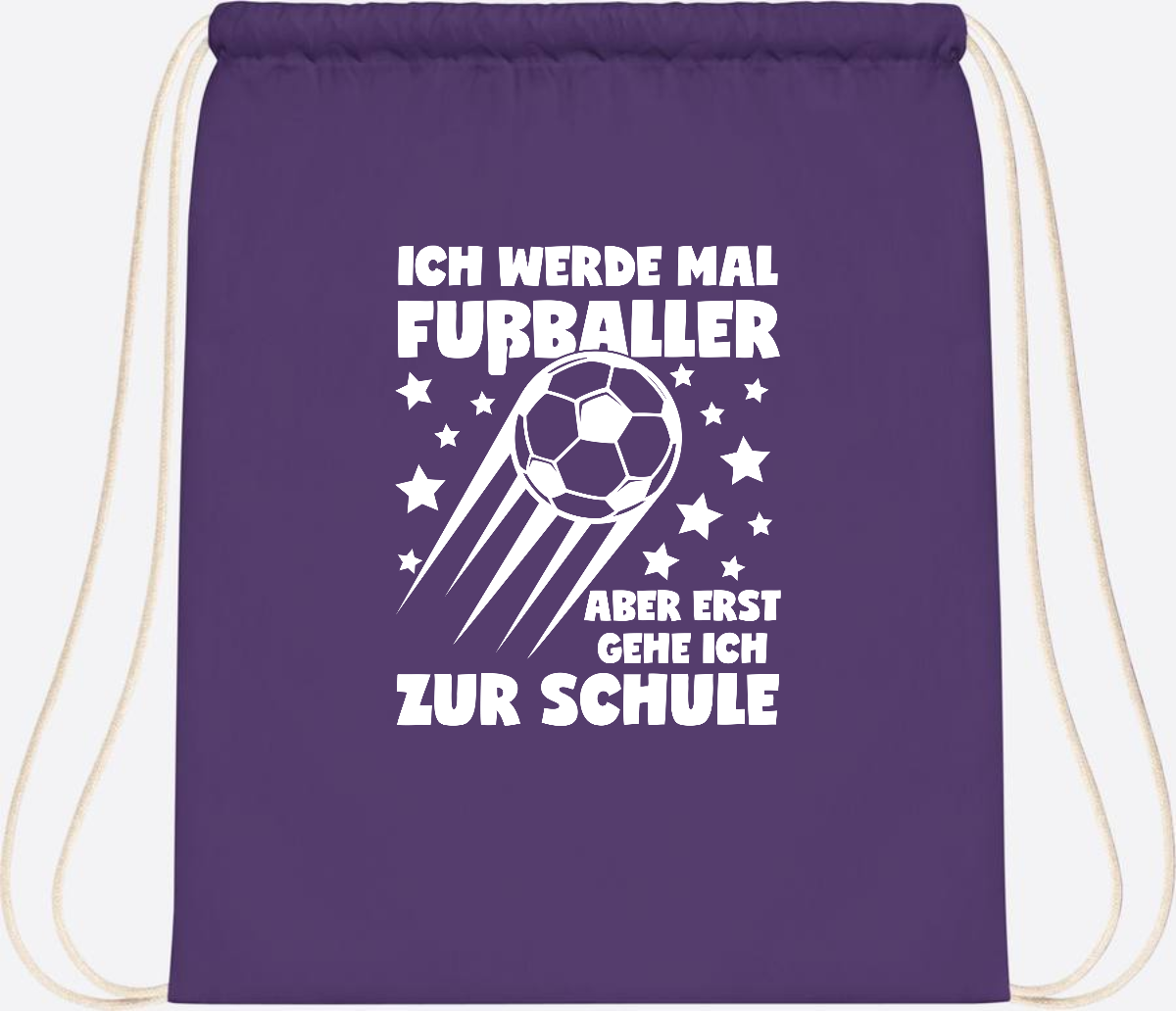 Turnbeutel Einschulung: Ich werde Fußballer – mit Wunschname - Purple