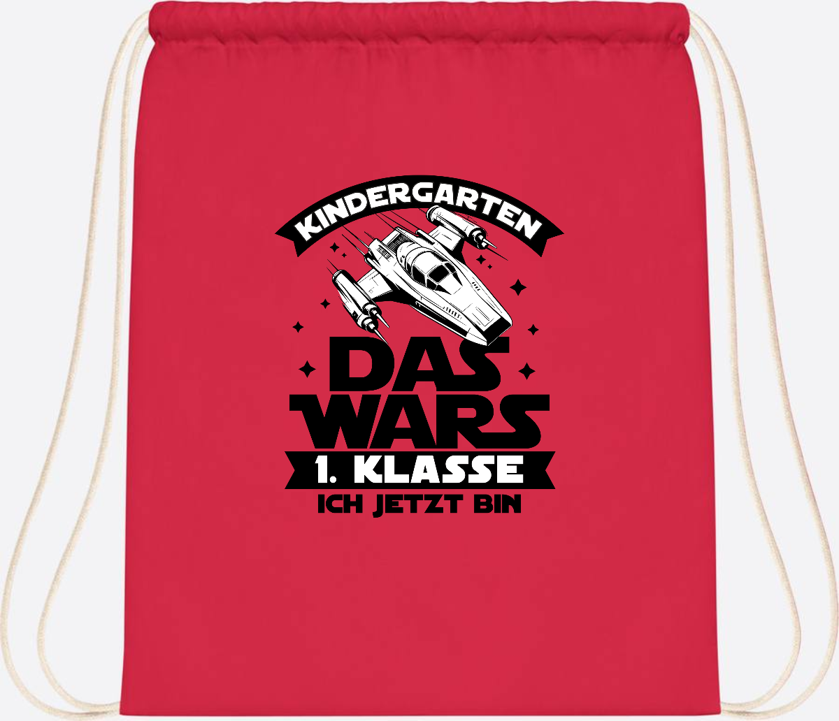 Turnbeutel Einschulung: Kindergarten Das Wars - Personalisiert - Bright Red