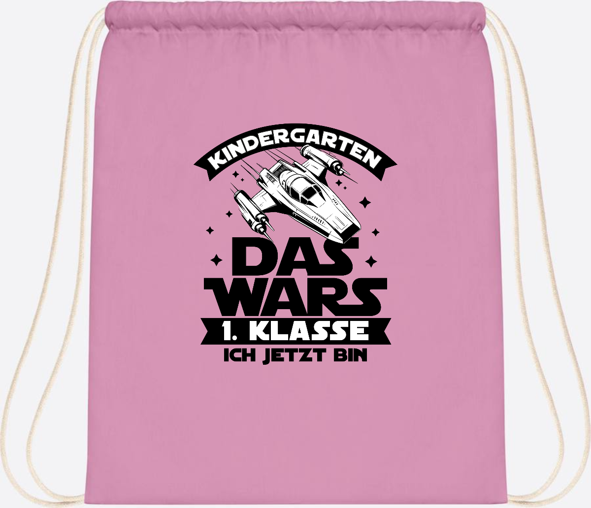 Turnbeutel Einschulung: Kindergarten Das Wars - Personalisiert - Classic Pink/White