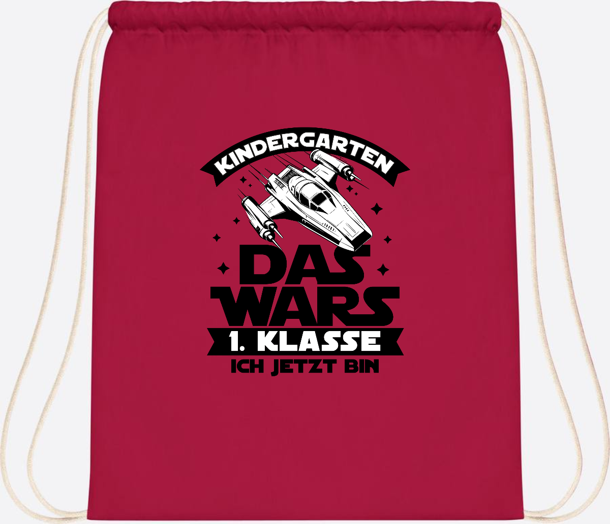 Turnbeutel Einschulung: Kindergarten Das Wars - Personalisiert - Classic Red