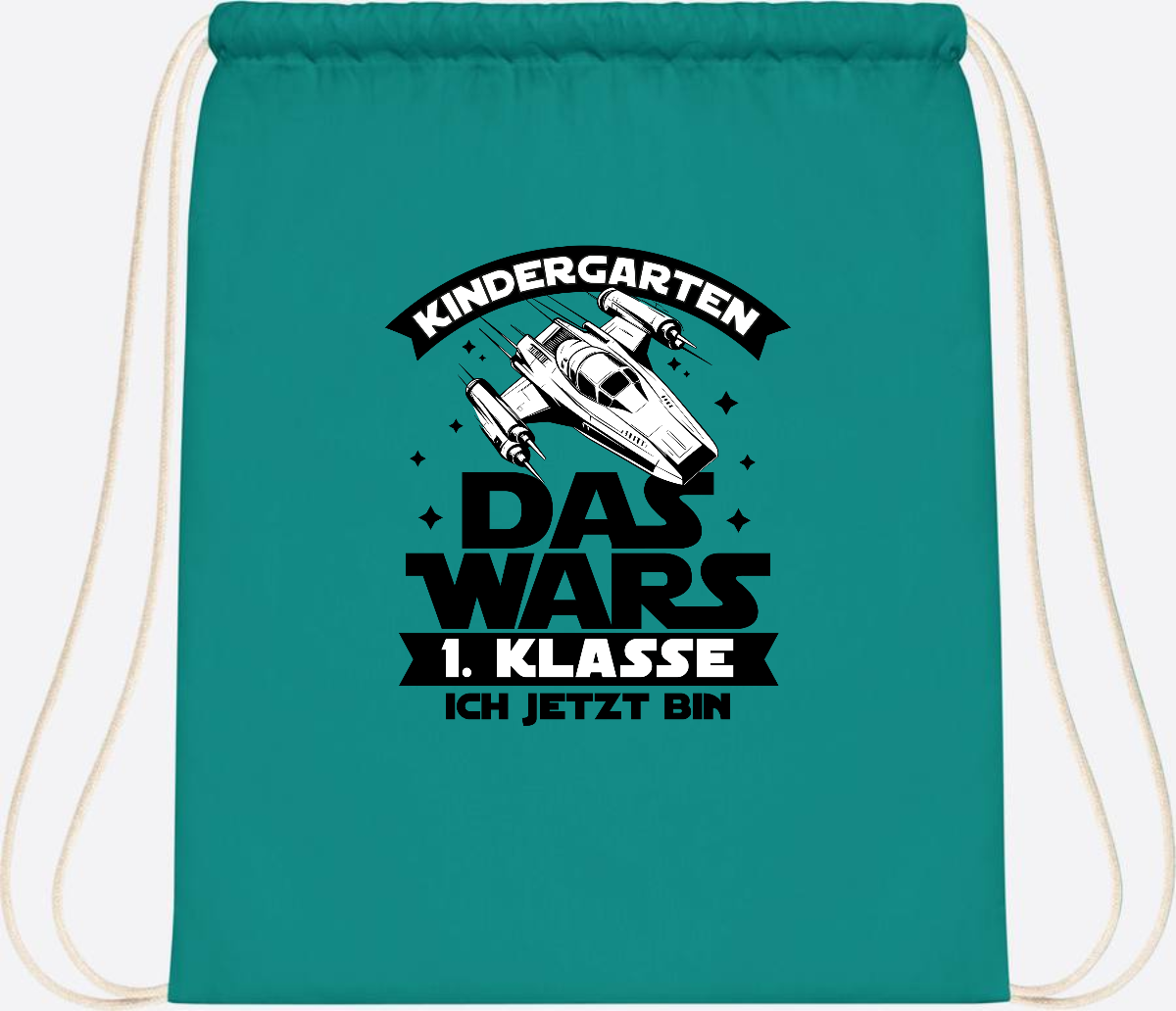 Turnbeutel Einschulung: Kindergarten Das Wars - Personalisiert - Emerald
