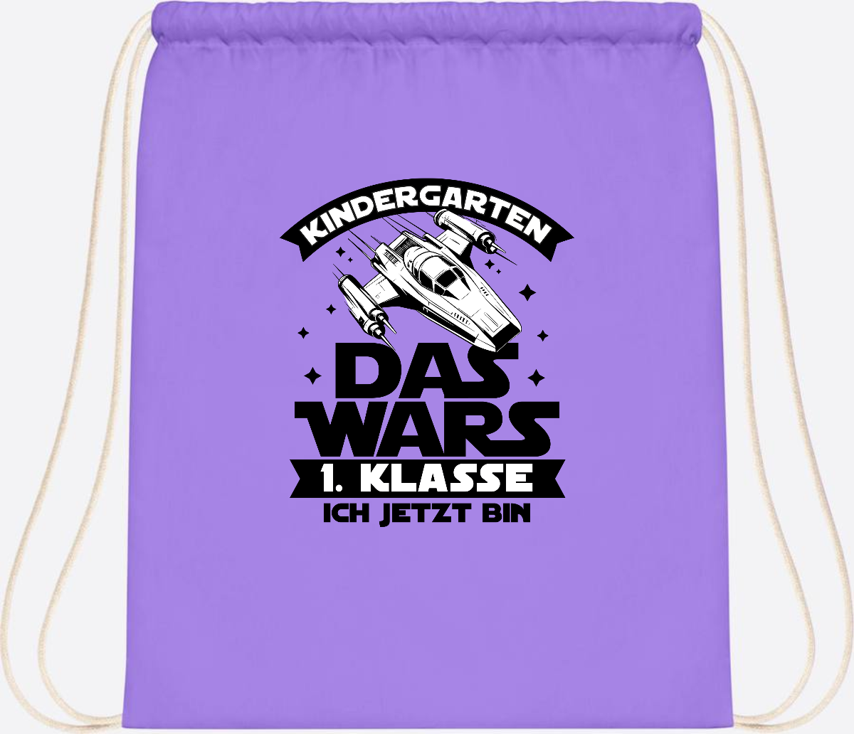 Turnbeutel Einschulung: Kindergarten Das Wars - Personalisiert - Lavender/White
