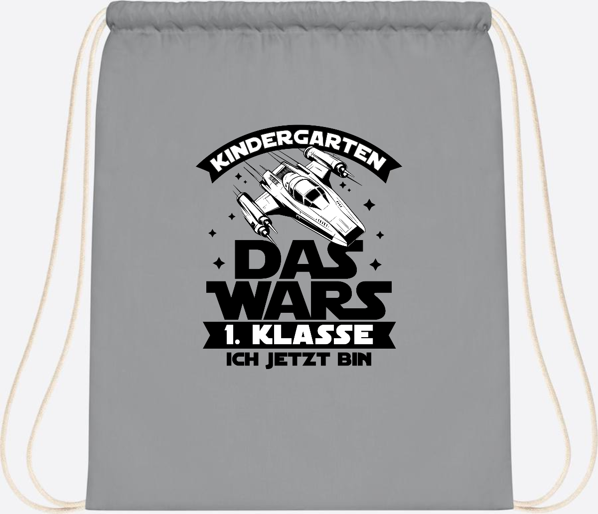Turnbeutel Einschulung: Kindergarten Das Wars - Personalisiert - Light Grey