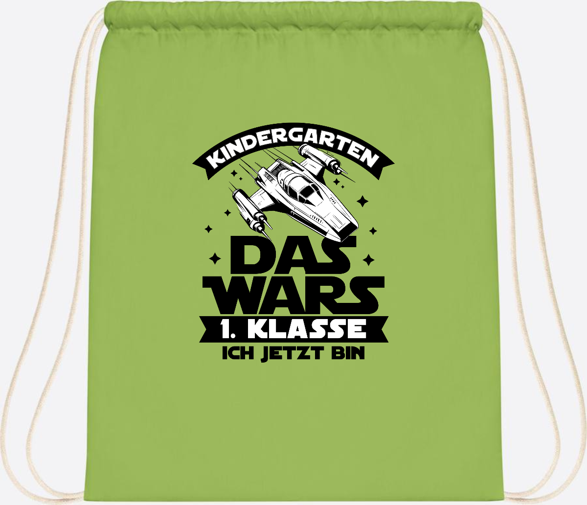 Turnbeutel Einschulung: Kindergarten Das Wars - Personalisiert - Lime Green