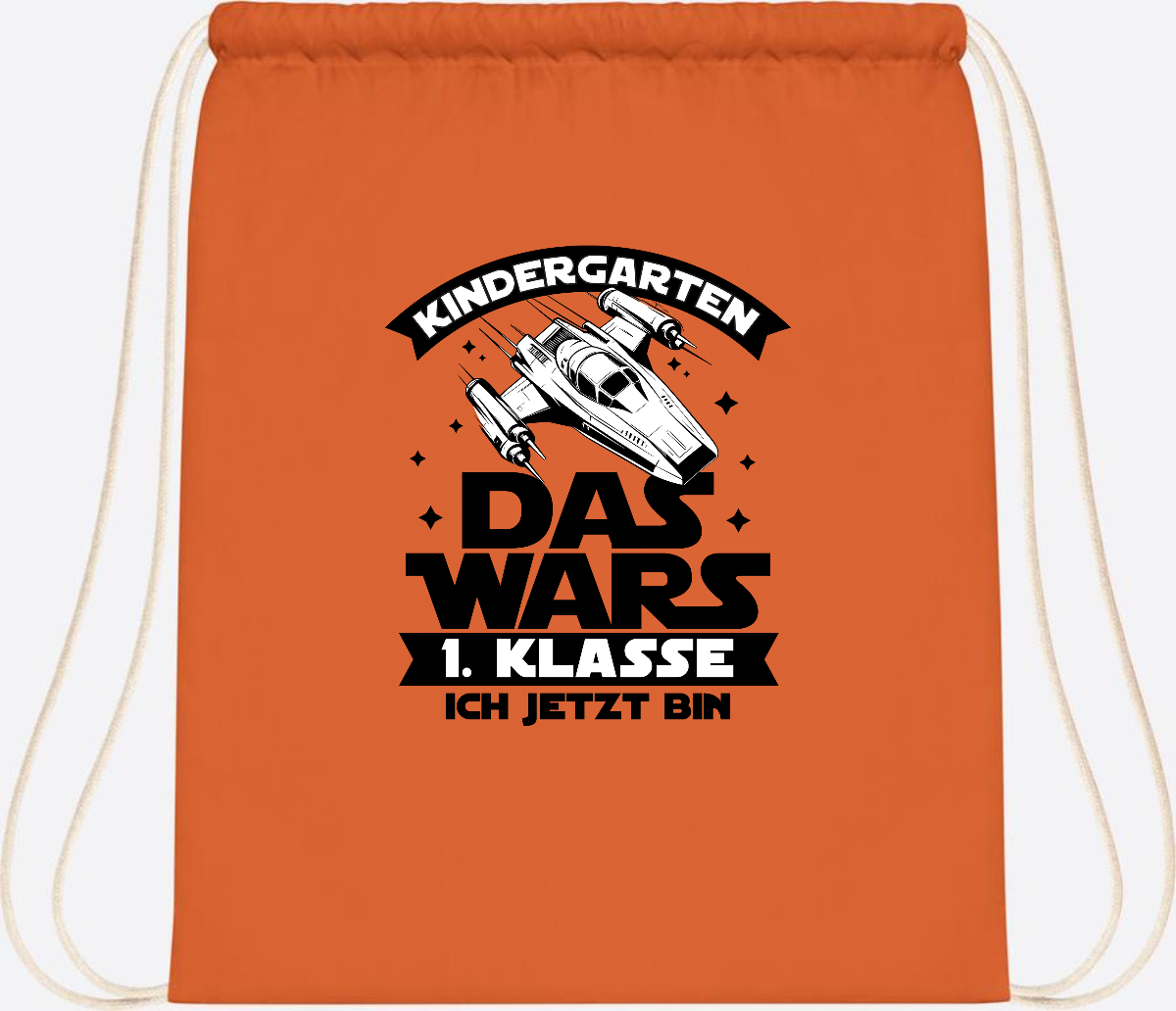 Turnbeutel Einschulung: Kindergarten Das Wars - Personalisiert - Orange