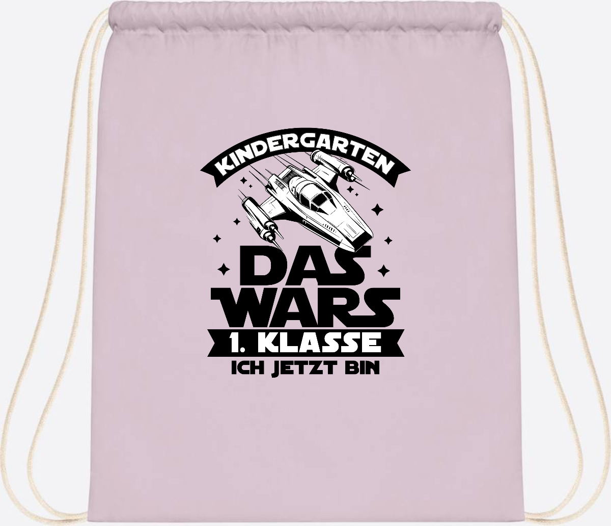Turnbeutel Einschulung: Kindergarten Das Wars - Personalisiert - Pastel Pink/White