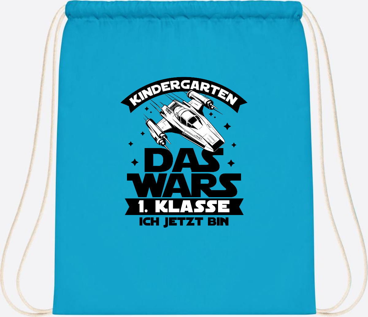 Turnbeutel Einschulung: Kindergarten Das Wars - Personalisiert - Surf Blue