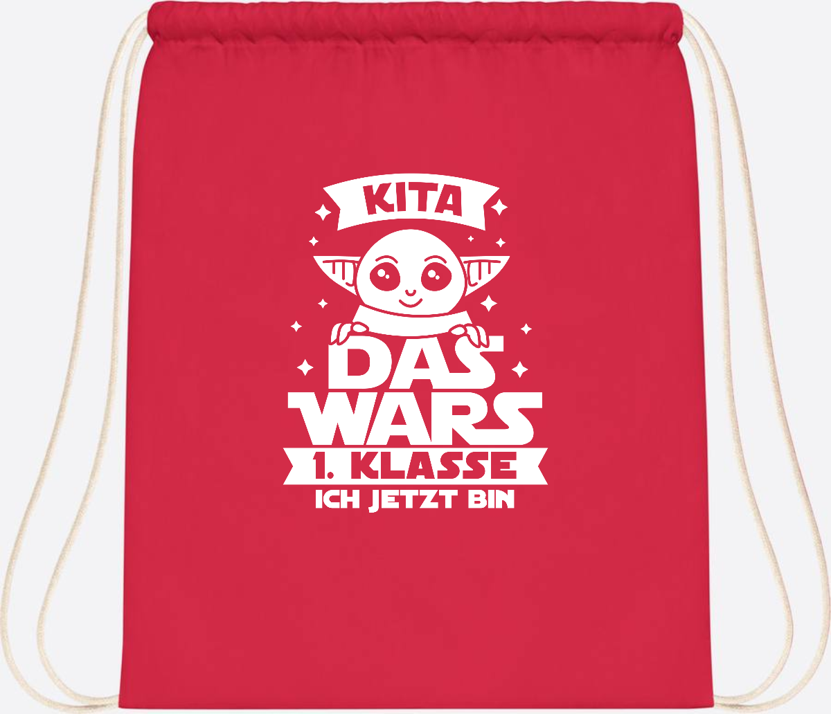 Turnbeutel Einschulung – Kita Das Wars 1. Klasse mit Wunschname - Bright Red