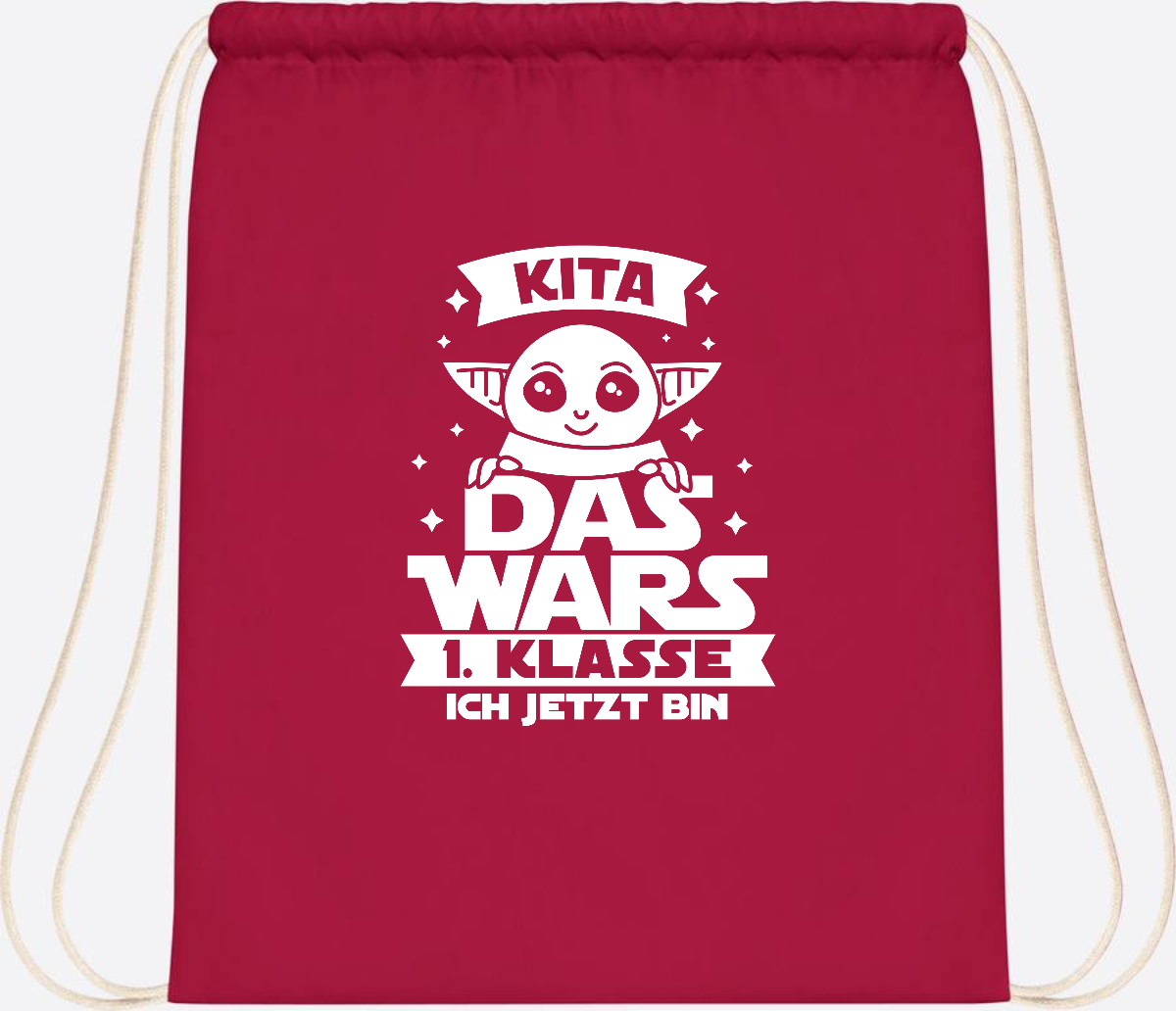Turnbeutel Einschulung – Kita Das Wars 1. Klasse mit Wunschname - Classic Red