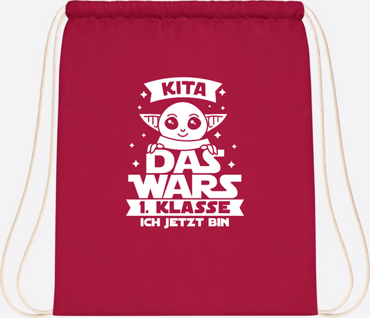 Turnbeutel Einschulung – Kita Das Wars 1. Klasse mit Wunschname - Classic Red