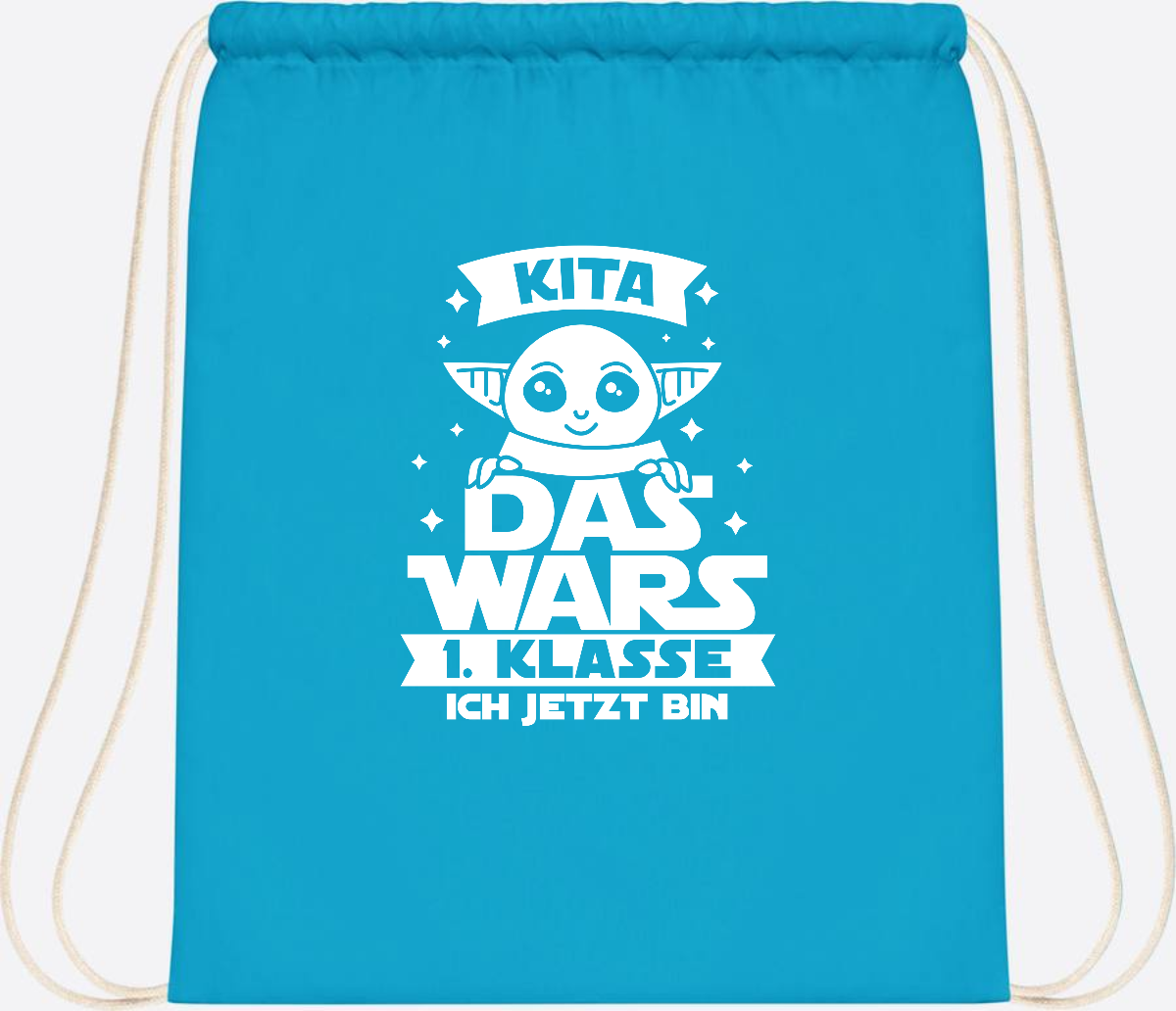 Turnbeutel Einschulung – Kita Das Wars 1. Klasse mit Wunschname - Surf Blue
