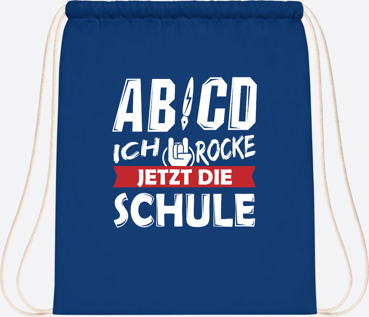 Turnbeutel Einschulung mit Name – ABCD Ich rocke die Schule - Bright Royal