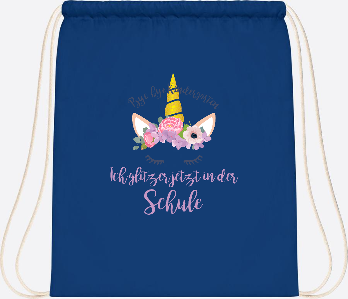 Turnbeutel Einschulung mit Name: Ich glitzer jetzt in der Schule - Bright Royal