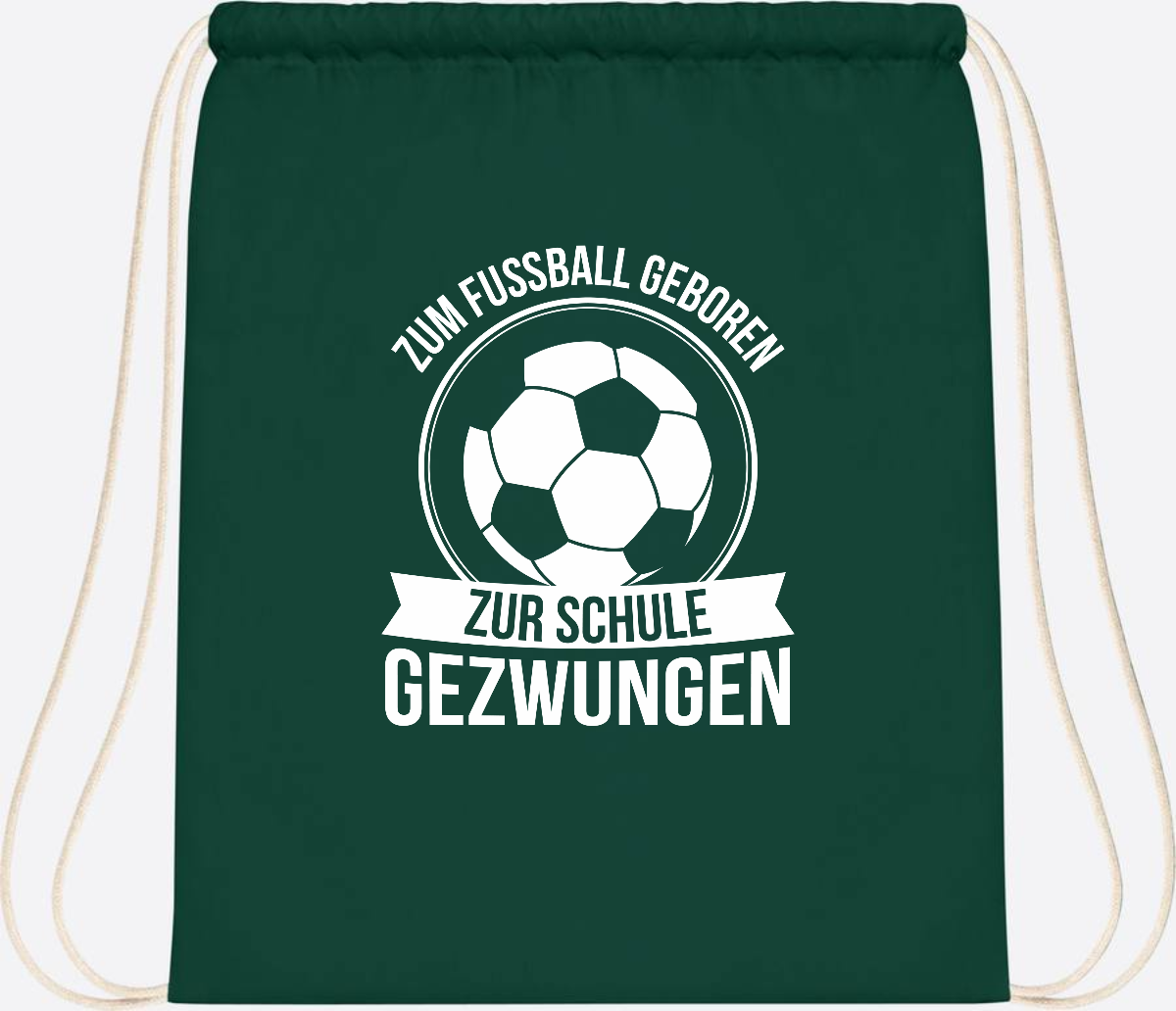 Turnbeutel Einschulung mit Name: Zum Fußball geboren - Bottle Green