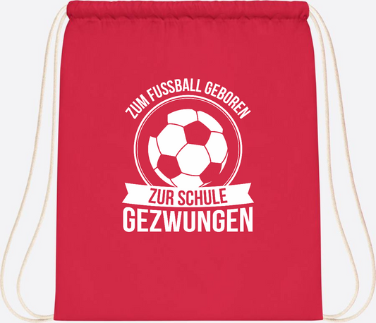 Turnbeutel Einschulung mit Name: Zum Fußball geboren - Bright Red