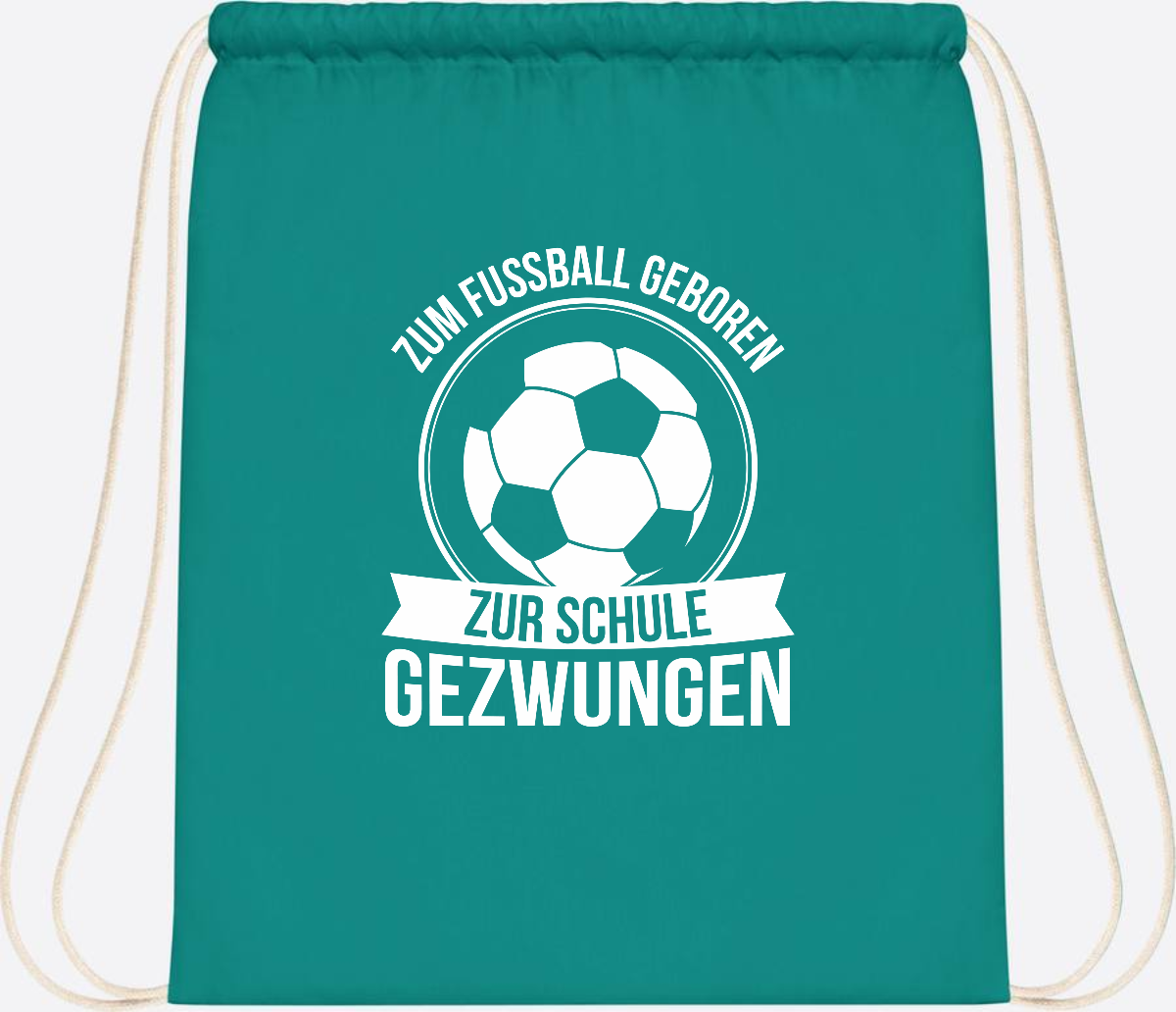 Turnbeutel Einschulung mit Name: Zum Fußball geboren - Emerald