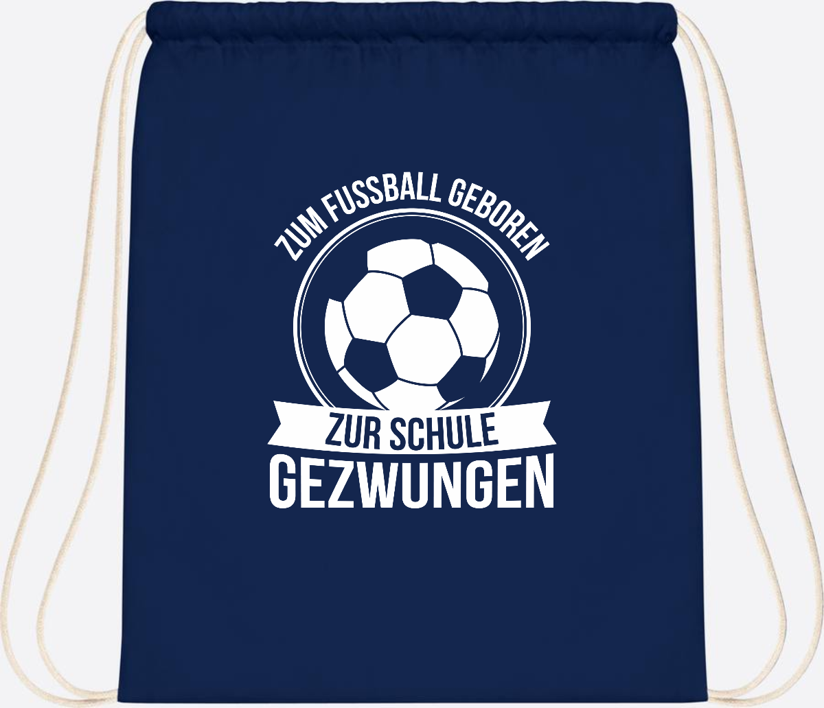 Turnbeutel Einschulung mit Name: Zum Fußball geboren - French Navy