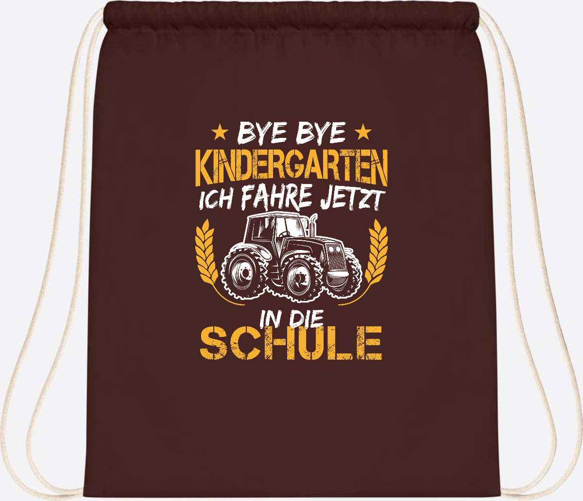 Turnbeutel Einschulung Traktor – Bye Bye Kindergarten - Chocolate