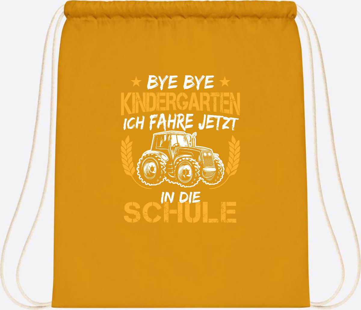 Turnbeutel Einschulung Traktor – Bye Bye Kindergarten - Mustard