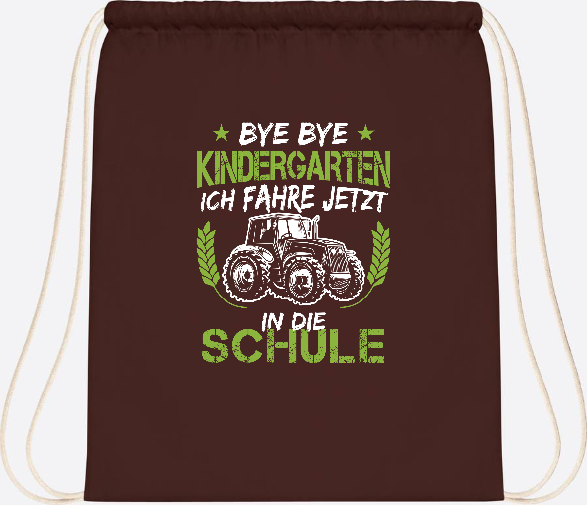 Turnbeutel Einschulung Traktor – Bye Bye Kindergarten - Chocolate