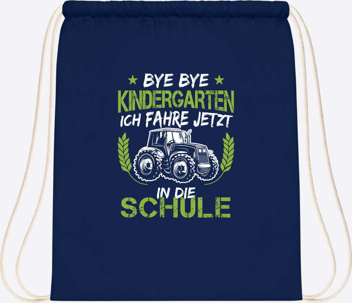 Turnbeutel Einschulung Traktor – Bye Bye Kindergarten - French Navy