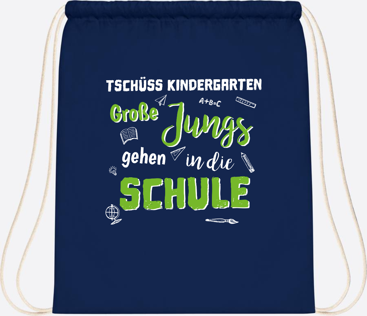 Turnbeutel Einschulung "Tschüss Kindergarten – Große Jungs" - French Navy