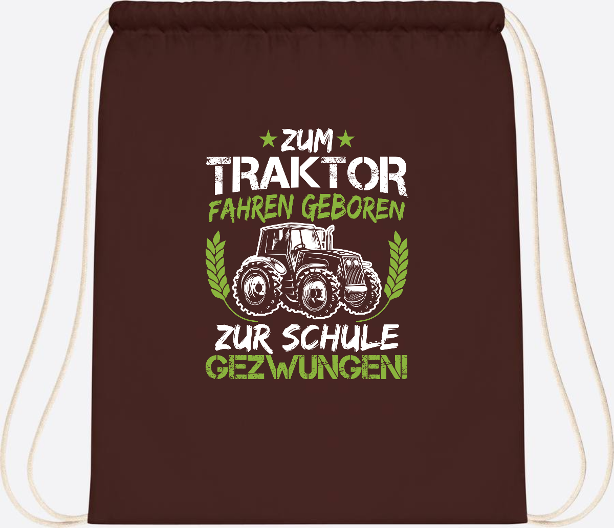 Turnbeutel Einschulung: Zum Traktor fahren geboren – mit Name - Chocolate